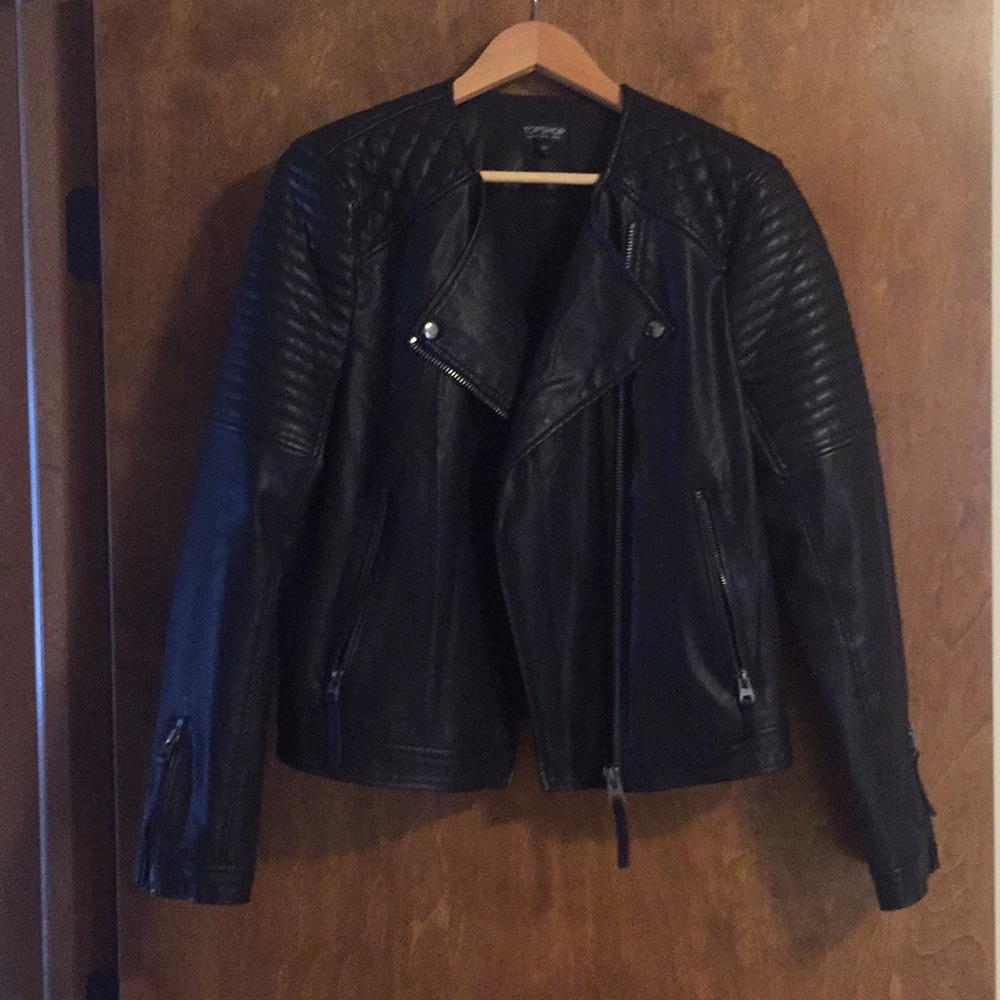 Black faux leather jacket